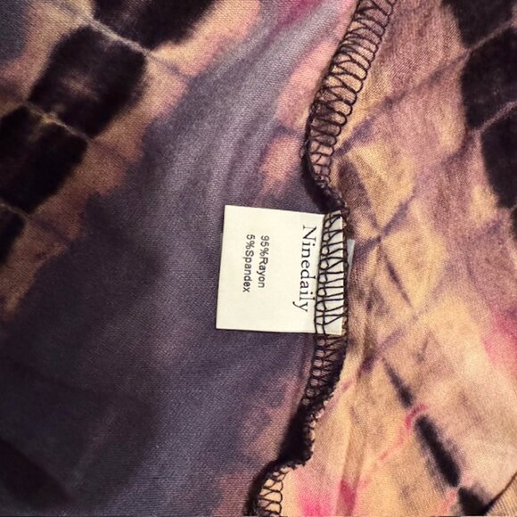 Ninedaily Tie Dye Tunic Top 3/4 Sleeve Handkerchief Hem New With Tags - Size Lg - Picture 4 of 4